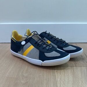 Men's Navy and Yellow Casual Sneakers